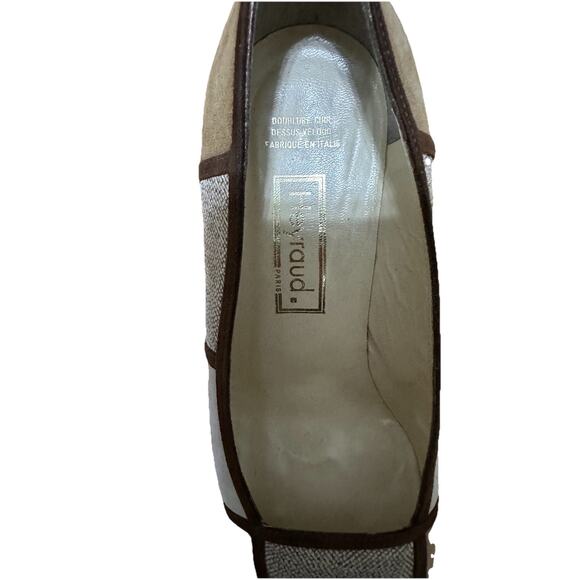 HEYRAUD Women’s Brown Suede Square Toe Platform Heels Shoes Size 38 1/2 (8.5) US - Picture 5 of 6